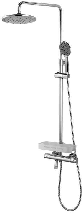 Душевая система Lemark Tropic с термостатом для ванны и верхним душем хром LM7010C