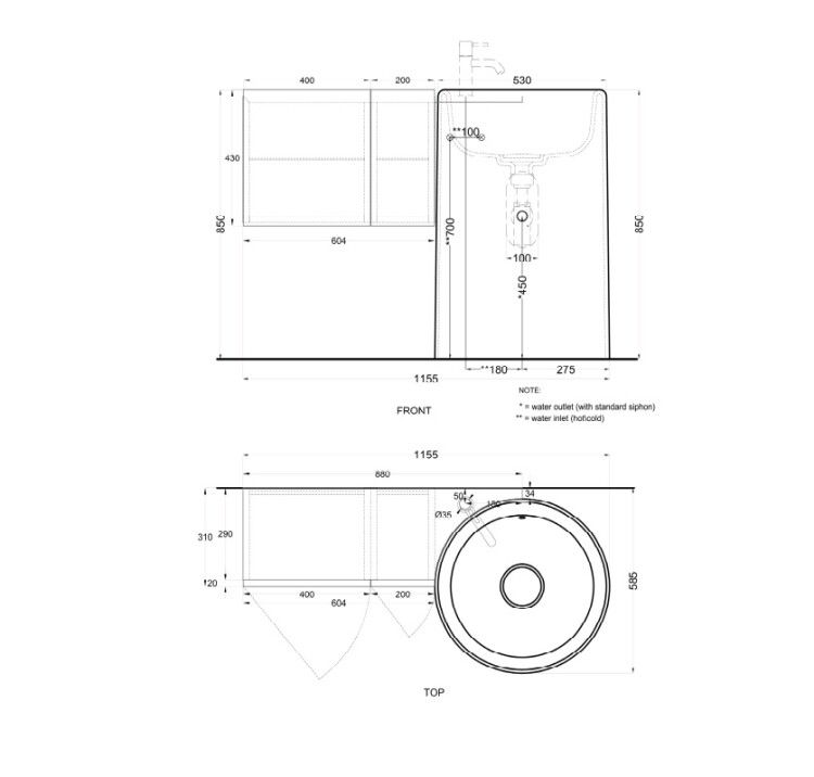 Тумба под раковину Cielo Itaca 880x310x430 мм подвесная правосторонняя цвет Ninfea ITMS90DXLSFNI