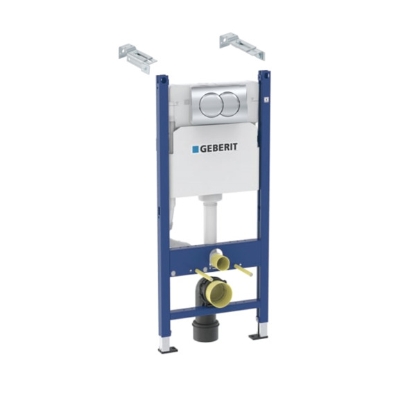 Инсталляция для подвесного унитаза Geberit Duofix Delta 112 см с клавишей Delta01 хром и крепежом 458.149.21.1
