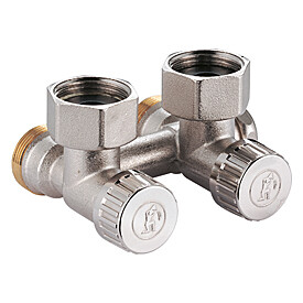 Узел нижнего подключения Giacomini R384 угловой H-образный 3/4 x 3/4 R384X002