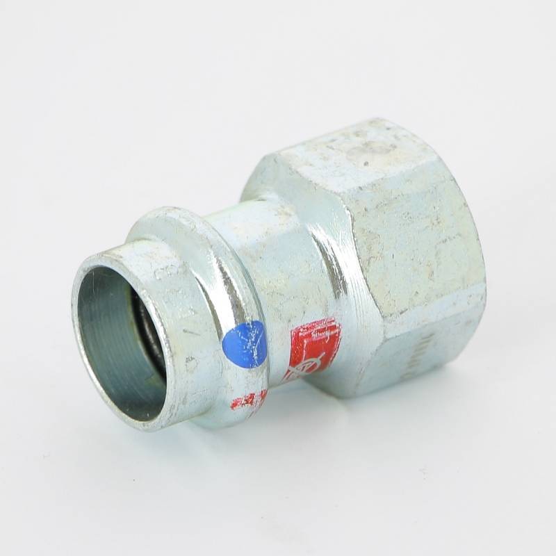 Муфта переходная пресс-В Viega Prestabo 18х1/2 оцинкованная сталь Labs-free 715113