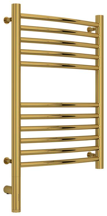 Полотенцесушитель электрический Сунержа Богема 3.0 выгнутая 600x400 мм МЭМ нижнее слева золото 0358026040