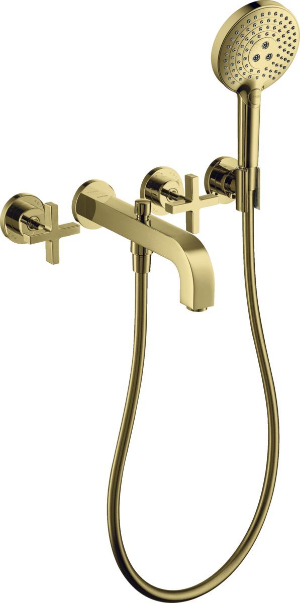 Смеситель для ванны и душа Hansgrohe Axor Citterio на 3 отверстия цвет полированное золото 39447990