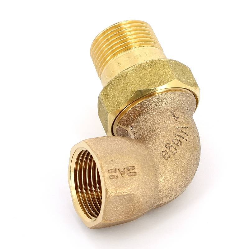 Разъемное соединение Viega 1 НВ угловое бронза с плоской прокладкой 348687