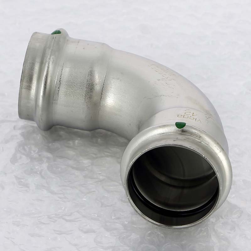 Отвод пресс 90° Viega Sanpress Inox нержавеющая сталь 42 мм 435684