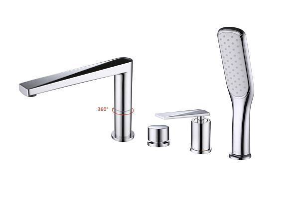 Смеситель для ванны Boheme Venturo врезной на борт хром глянцевый 370