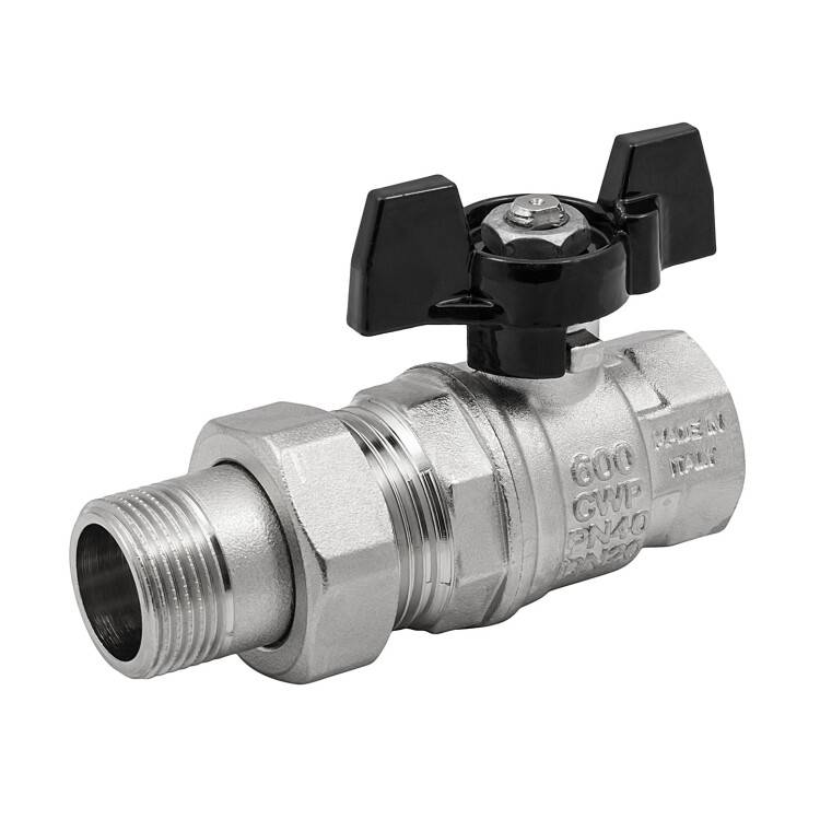 Кран шаровой STOUT Strong T 3/4 НВ ручка-бабочка с разъемным соединением EV343201