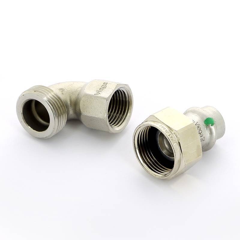 Угол разъемный пресс-В нержавеющая сталь Viega Sanpress Inox 15x1/2 437299