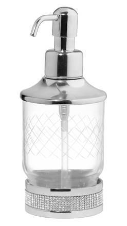 Дозатор для жидкого мыла Boheme Royal Cristal настольный хром черный кристалл 10929-CR-B