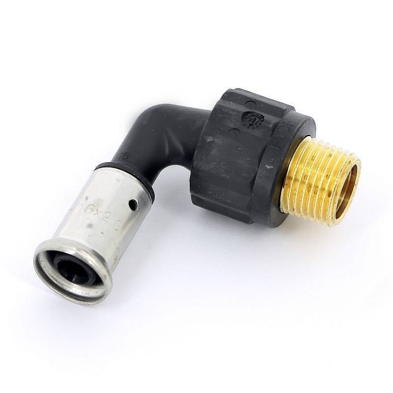 Угольник 90° пресс с наружной резьбой HENCO PVDF 16x1/2 5PK-1604