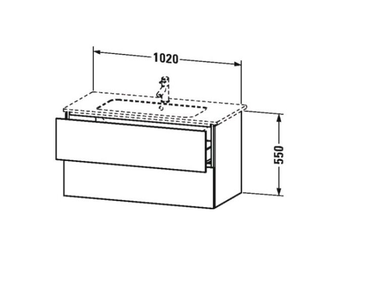 Тумба под раковину Duravit L-Cube 1020x481x550 мм подвесная белый матовый LC624201818