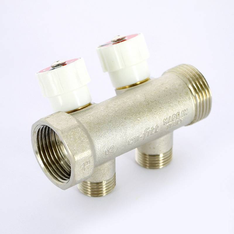 Коллектор никелированный Uni-Fitt 1 НВ 2 выхода 1/2 Н 40 мм 404N4220