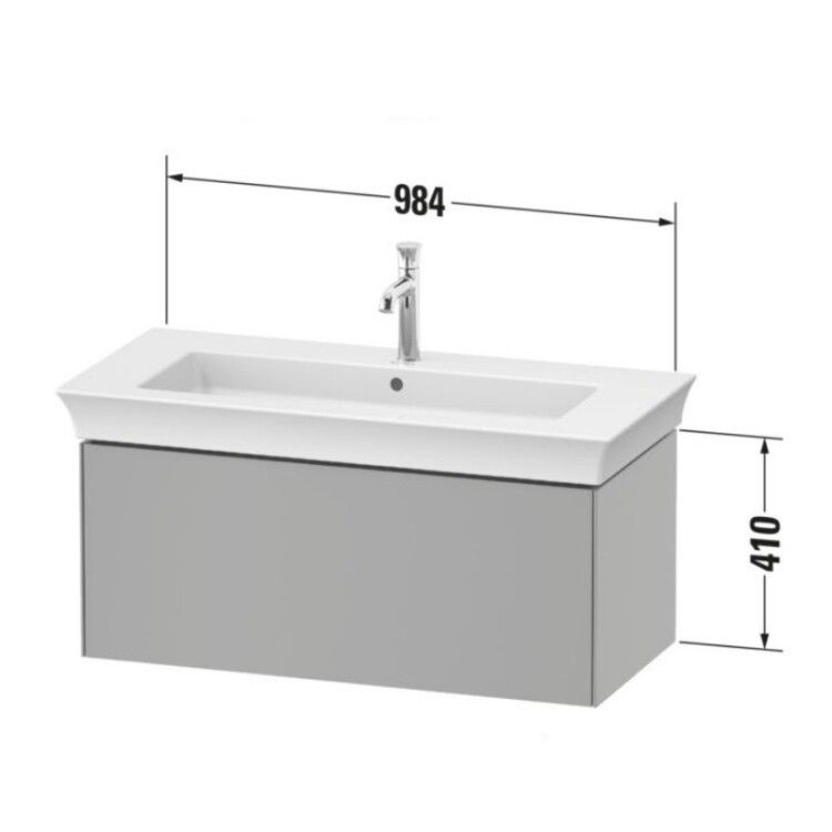 Тумба под раковину Duravit White Tulip 984x458x410 мм подвесная 1 ящик скандинавский белый шелковисто-матовый WT424203939