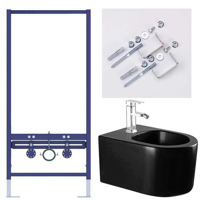 Комплект инсталляции для биде AQUATEK МИЯ-MB (рама INSB-0000001, крепеж KKI-0000002, биде AQ1004-MB) INSB-0000001/KKI-0000002/AQ1004-MB