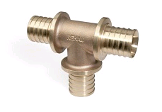 Тройник равнопроходной REHAU RAUTITAN RX+ 25-25-25 мм бронза 14570333001