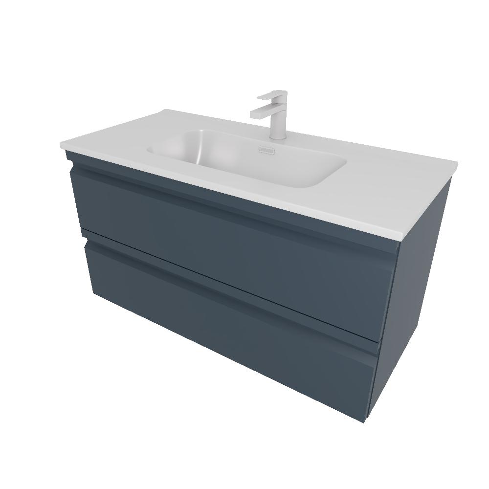 Комплект мебели для ванной AQUATON ВЕГА 100 с раковиной AQ4100-00 серый матовый AQ77100-MG