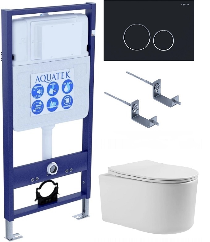 Комплект инсталляции 4 в 1 Aquatek Мия-020 рама Standard INS-0000012 и унитаз AQ2004-00 МИЯ-020 4в1