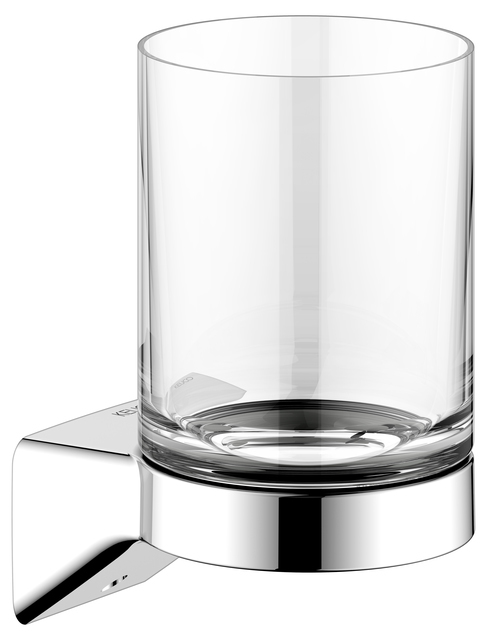Держатель стакана KEUCO AVENO со стаканом из хрусталя с клеевым комплектом хром 14650019000