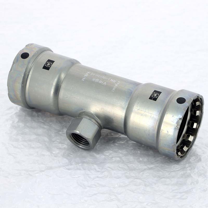 Тройник пресс Megapress Viega оцинкованная сталь 1 1/2х1/2х1 1/2 ВР 695217