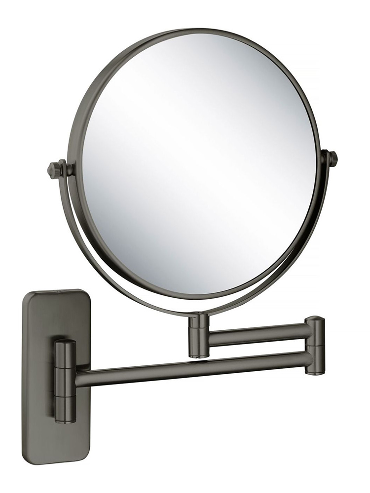 Зеркало косметическое настенное Aquanet 5x увеличение оружейная сталь AQ4911BGM