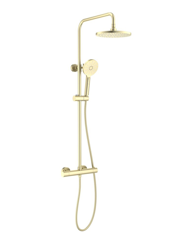 Душевая система с термостатом Aquatek Европа 220 мм шлифованное золото AQ2343BG