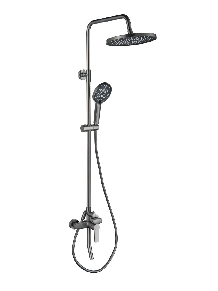 Душевая система Aquanet Лугано AQ2740BGM со смесителем для ванны 255 мм оружейная сталь AQ2740BGM