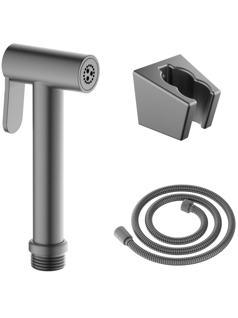 Гигиенический душ со шлангом 120 см и держателем Aquanet оружейная сталь AQ2054BGM