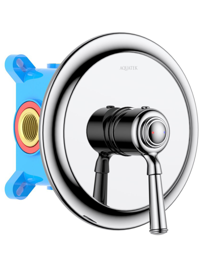 Смеситель для душа Aquanet Классик встраиваемый 1 режим (внешняя и скрытая часть) AQ1566CR