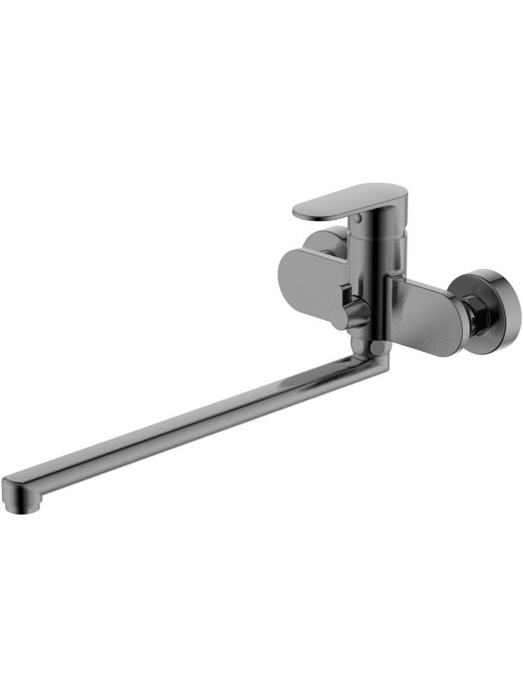 Смеситель для ванны с длинным изливом Aquanet Ника оружейная сталь AQ1842BGM