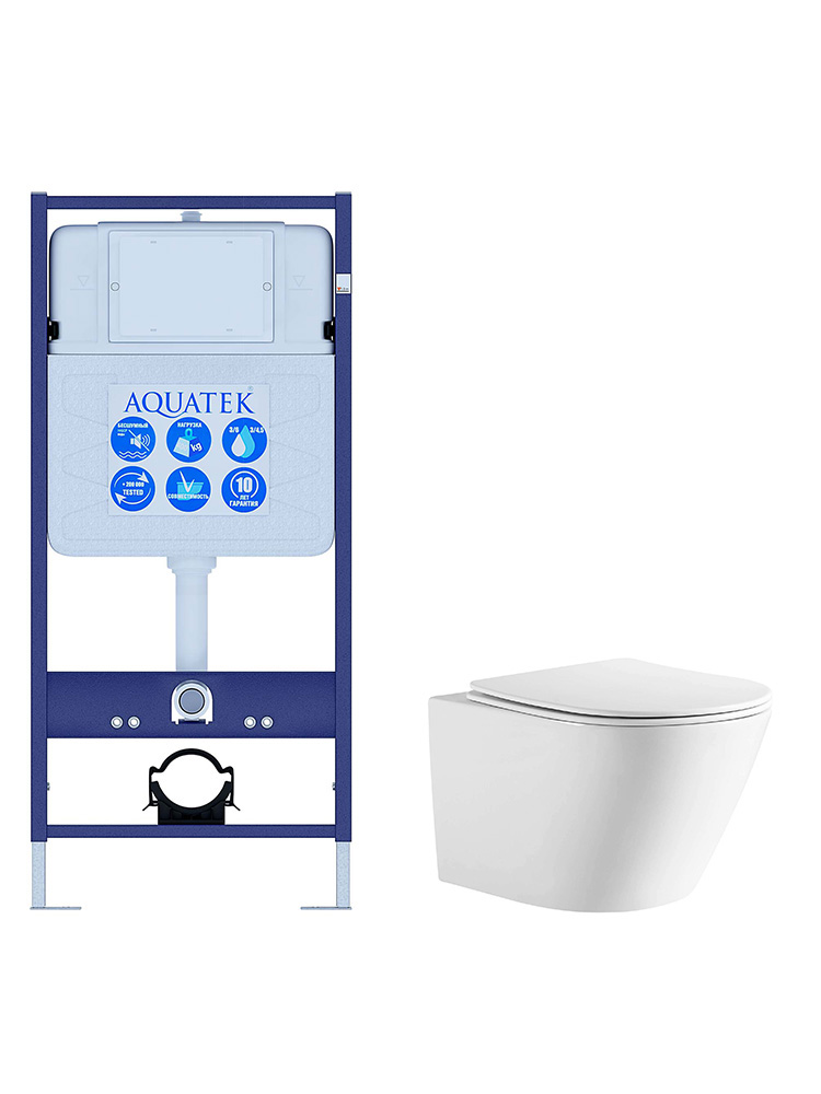 Комплект инсталляция с унитазом Aquatek Либерти (INS-0000012, AQ1999T-00) ЛИБЕРТИ
