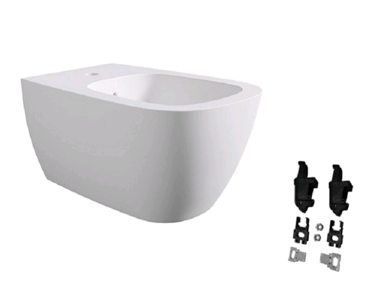 Биде подвесное Ceramica Alice Wunder 360x530x285 мм с набором креплений белый матовый 45010109SET