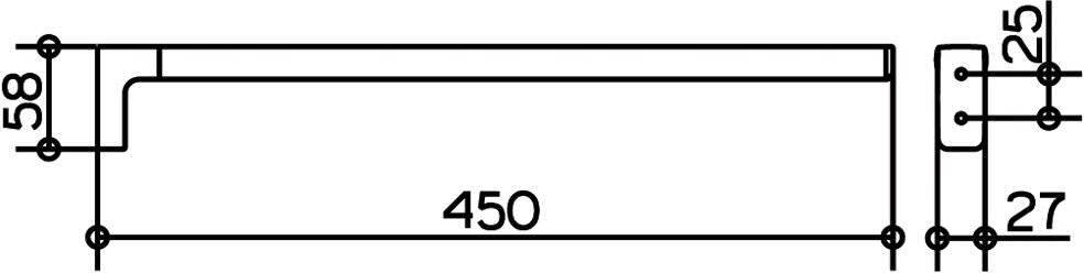 Полотенцедержатель Keuco COLLECTION MOLL одинарный неповоротный 450 мм хром 12720010000