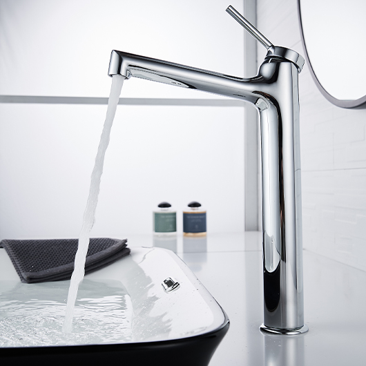 Смеситель для умывальника Lemark Minima высокий монолитный хром LM3809C