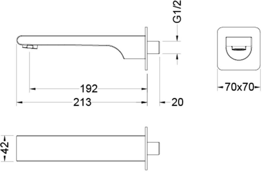 Излив для ванны Aquanet ЛИРА 192 мм матовый черный AQ1441MB