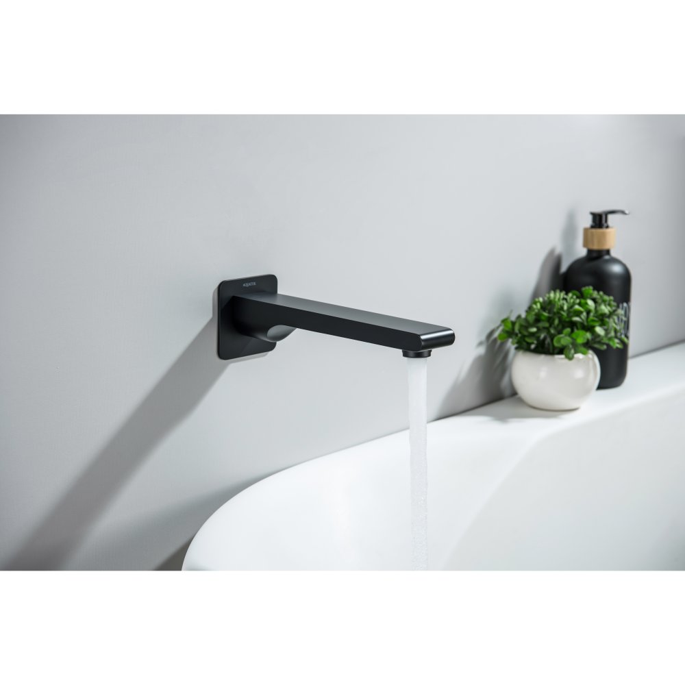 Излив для ванны Aquanet ЛИРА 192 мм матовый черный AQ1441MB