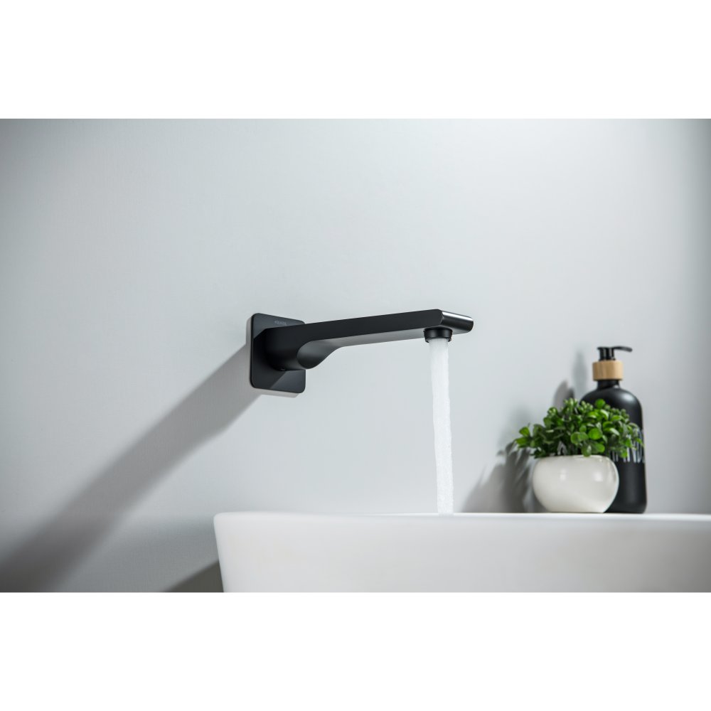 Излив для ванны Aquanet ЛИРА 192 мм матовый черный AQ1441MB