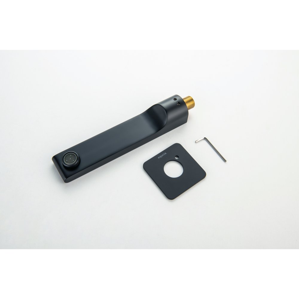 Излив для ванны Aquanet ЛИРА 192 мм матовый черный AQ1441MB