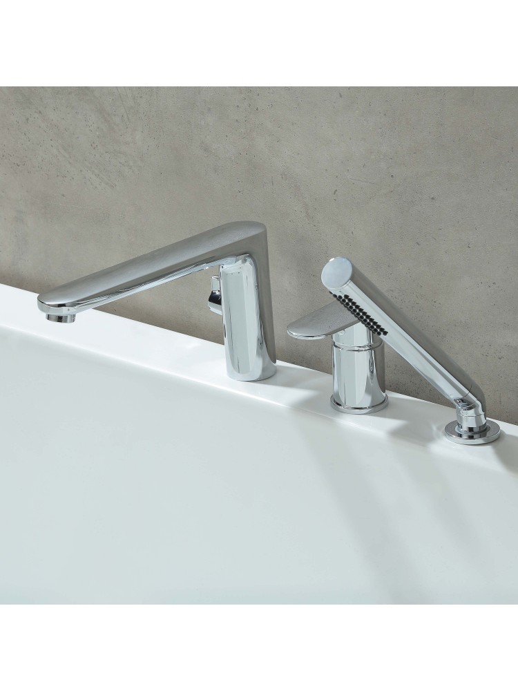 Смеситель на борт ванны Aquanet Ника на 3 отверстия хром AQ1848CR