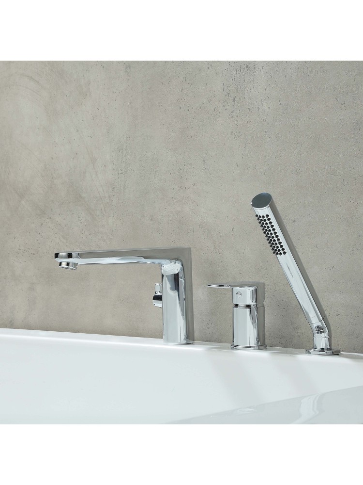 Смеситель на борт ванны Aquanet Ника на 3 отверстия хром AQ1848CR