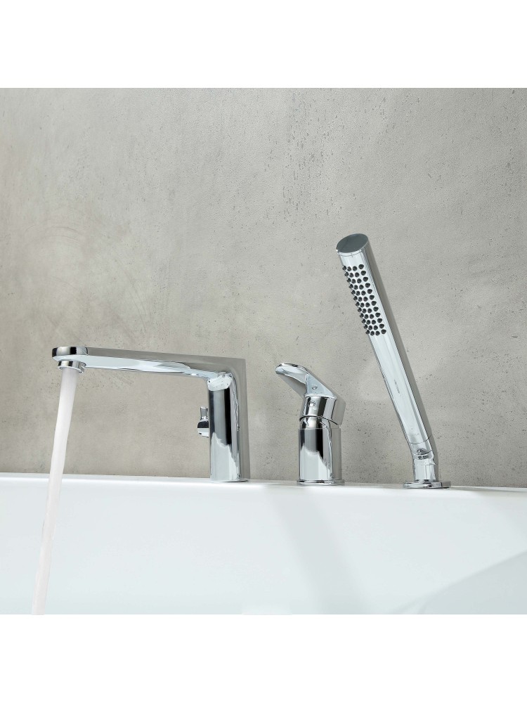 Смеситель на борт ванны Aquanet Ника на 3 отверстия хром AQ1848CR