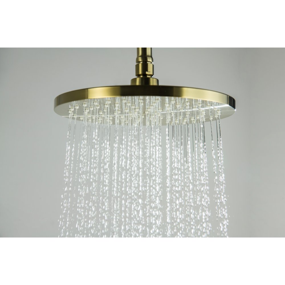 Душевая система с термостатом Aquatek Европа 220 мм шлифованное золото AQ2343BG