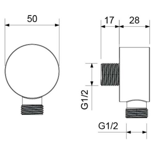 Шланговое подсоединение Aquatek матовый черный AQ2457MB