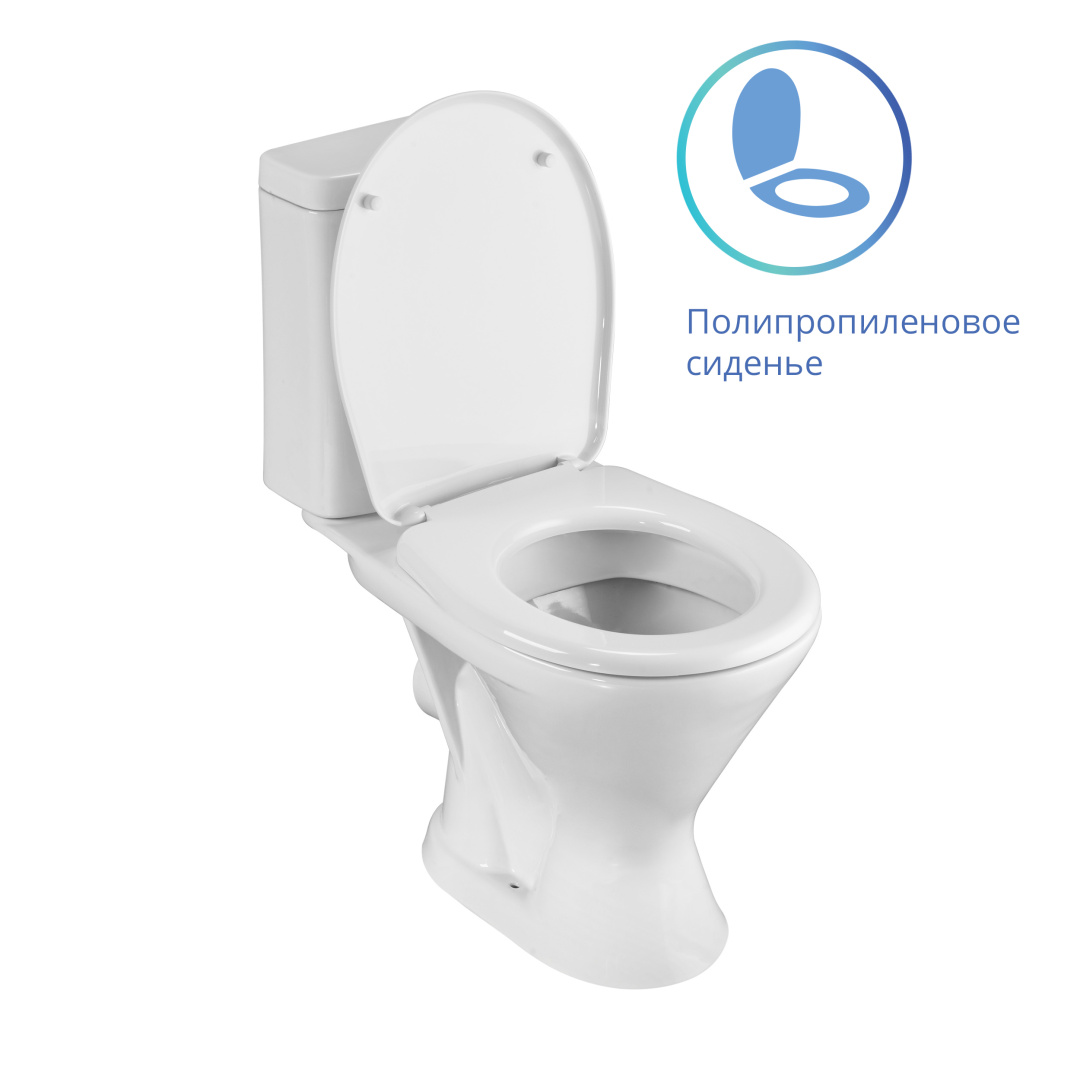 Унитаз-компакт Sanita Грация белый 2-режимный сиденье полипропилен горизонтальный выпуск 1.P210.3.S00.00B.F
