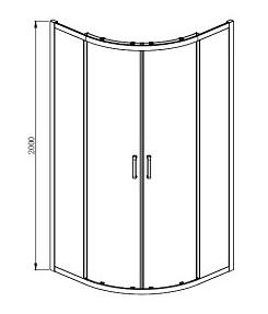 Душевой уголок Aquanet Aria 1/4 круга 800x800x2000 мм черный прозрачное стекло AQ ARI RO 08020BL