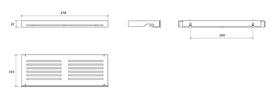 Полка прямая Ravak SLIM S черный/хром X07P575
