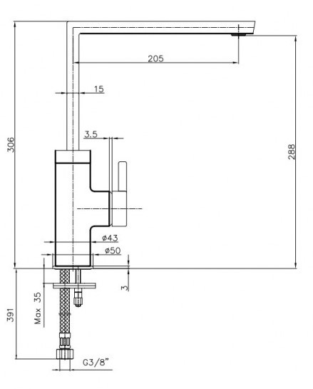 Смеситель для кухни E.C.A. Icon 102118081HEX