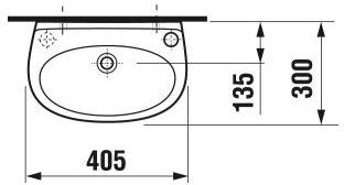 Раковина JIKA Lyra 40х30 см отверстие слева 1527.1.000.105.1