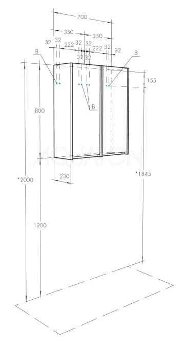 Модуль подвесной Aquaton Сканди Белый матовый/Белый глянец 1A255003SD010