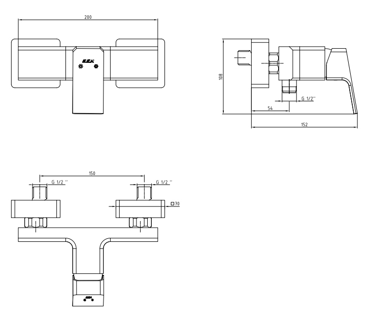 Смеситель для душа TOPAZ Tiera матовый черный 102154024C1EX