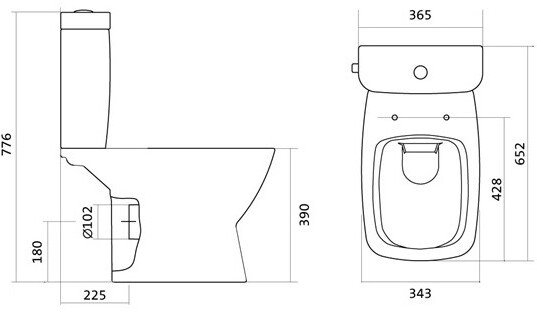 Унитаз-компакт безободковый Santek Нео Rimless 2-режимный тонкое сиденье микролифт 1.WH30.2.418